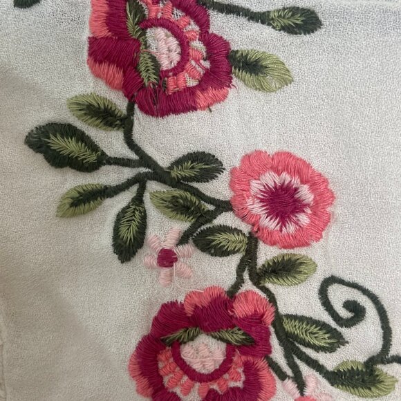 Boho Embroidered Floral Chic Girly Bohemian Artsy Art Hipster Hippie Hip Blouse - Picture 4 of 5